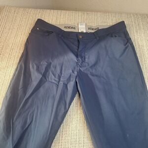Adidas Golf Pants Mens 38x30 Blue Stretch Lightweight Performance Chino Khakis